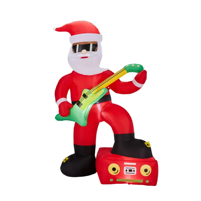 Warmfell 7.5ft Inflatable Rock Star Santa with Guitar