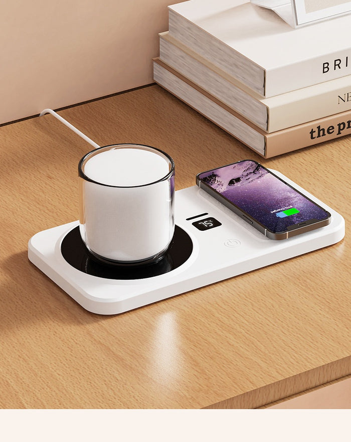 Warmfell Mug Warmer with Wireless Phone Charger, 3 Temperatures