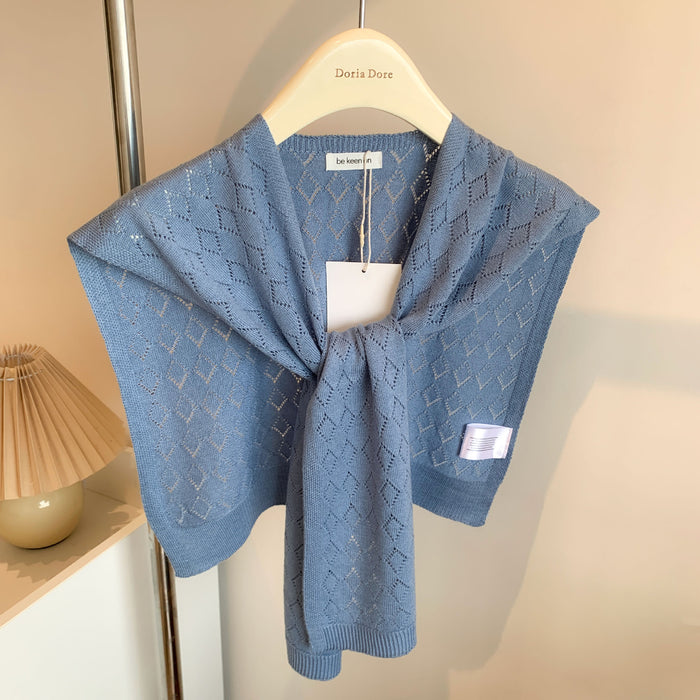 Warmfell Knitted Shoulder Wrap with Tie Front