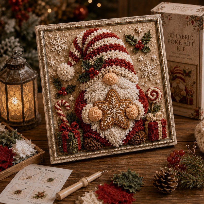 3D fabric poke art Christmas picture in frame
