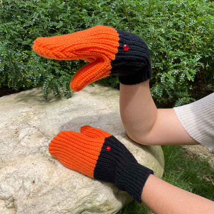 Warmfell Funny Knitted Goose Mittens, Short or Long