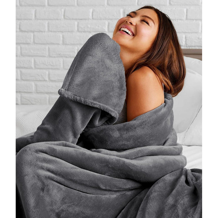 Warmfell™ Faux Fur Fleece Throw Blanket, Super Soft and Lightweight
