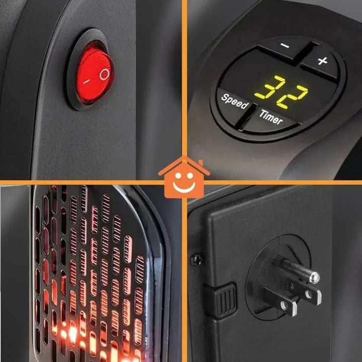 Warmfell™ Compact Plug-In Heater with Timer for Small Rooms