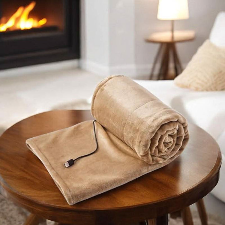 Warmfell™ Flannel USB Heated Blanket with 3 Heat Settings