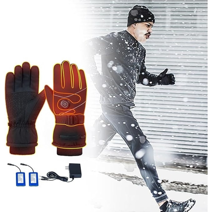 Warmfell™ Rechargeable Heated Gloves with Fleece Lining and 3 Heat Levels