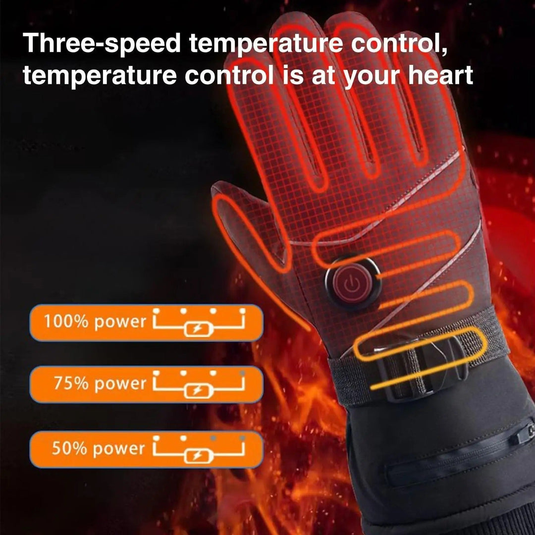Warmfell™ Rechargeable Heated Gloves with Fleece Lining and 3 Heat Levels