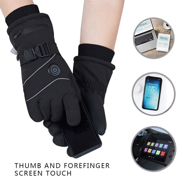Warmfell™ Rechargeable Heated Gloves with Fleece Lining and 3 Heat Levels