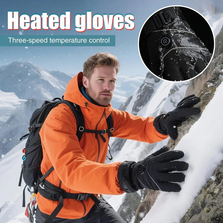 Warmfell™ Rechargeable Heated Gloves with Fleece Lining and 3 Heat Levels