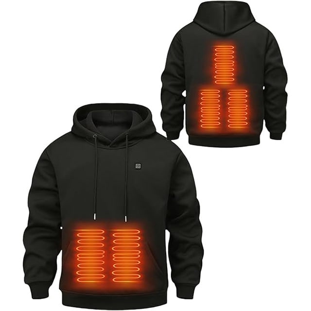 Warmfell™ Unisex Heated Hoodie with Full Zip and USB Heating