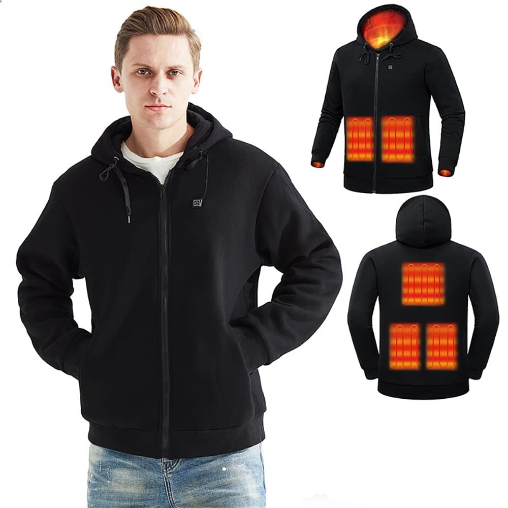 Warmfell™ Unisex Heated Hoodie with Full Zip and USB Heating