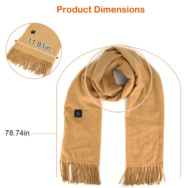Warmfell™ USB Heated Fleece Scarf with Three Adjustable Warmth Levels