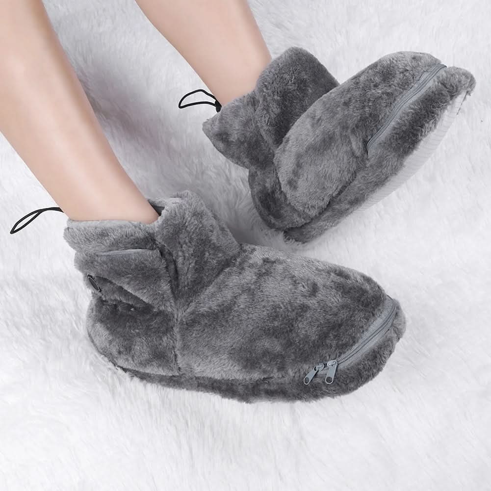Warmfell™ USB Heated Plush Bootie Slippers with Arch Support