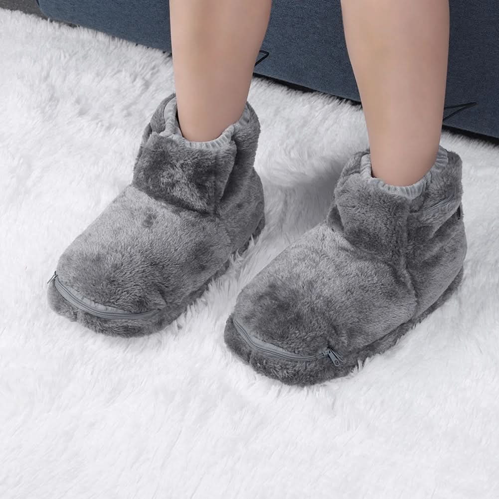 Warmfell™ USB Heated Plush Bootie Slippers with Arch Support