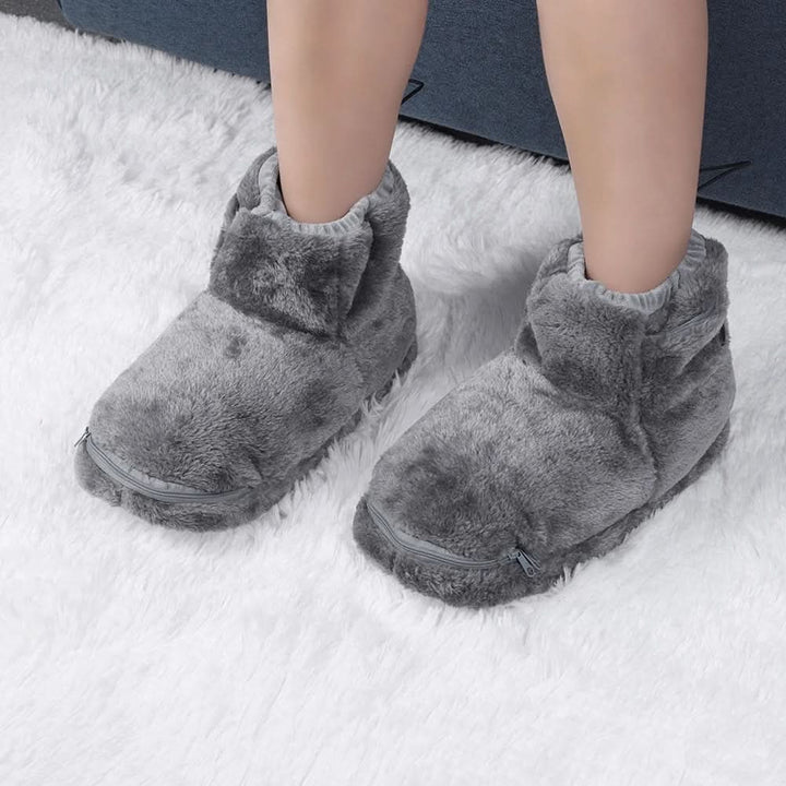 Warmfell™ USB Heated Plush Bootie Slippers with Arch Support