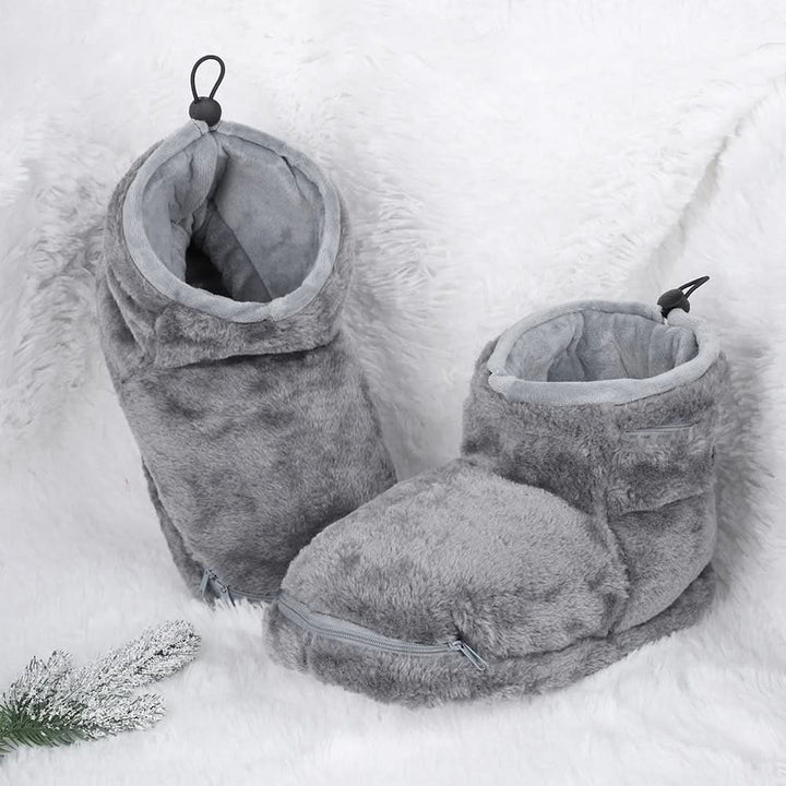 Warmfell™ USB Heated Plush Bootie Slippers with Arch Support