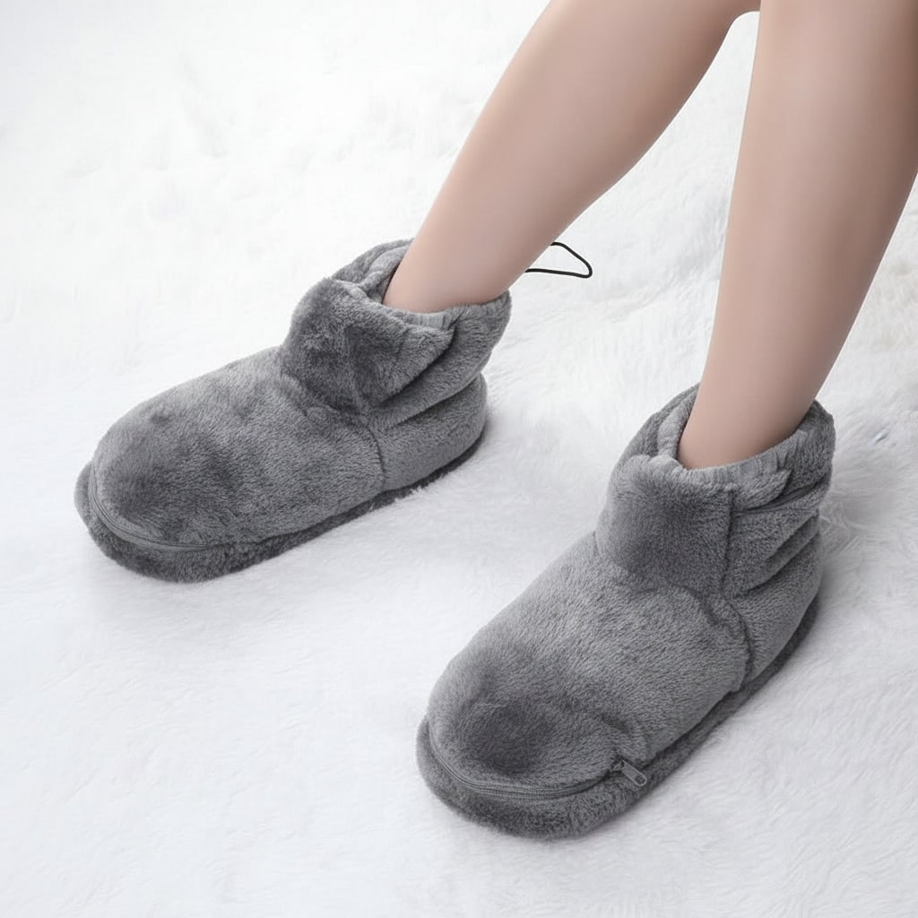 Warmfell™ USB Heated Plush Bootie Slippers with Arch Support