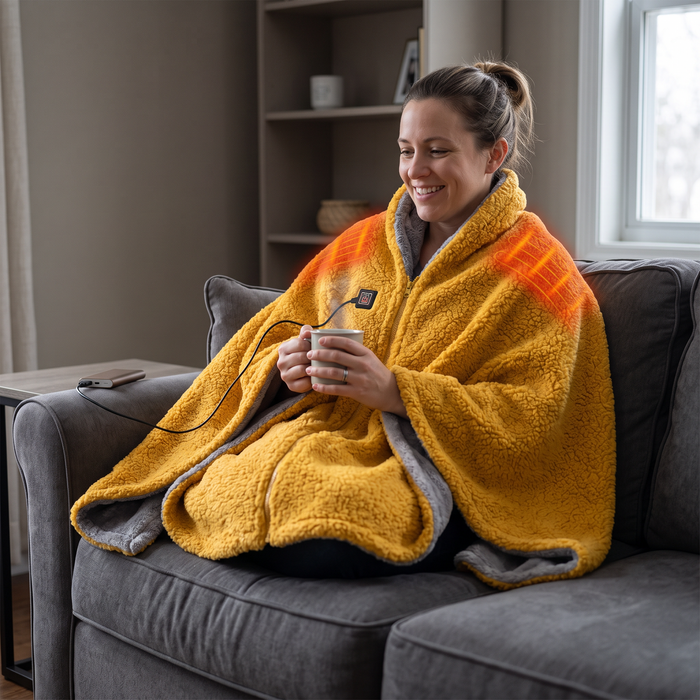Warmfell™ Sherpa Heated Throw Blanket with 3 Heat Levels