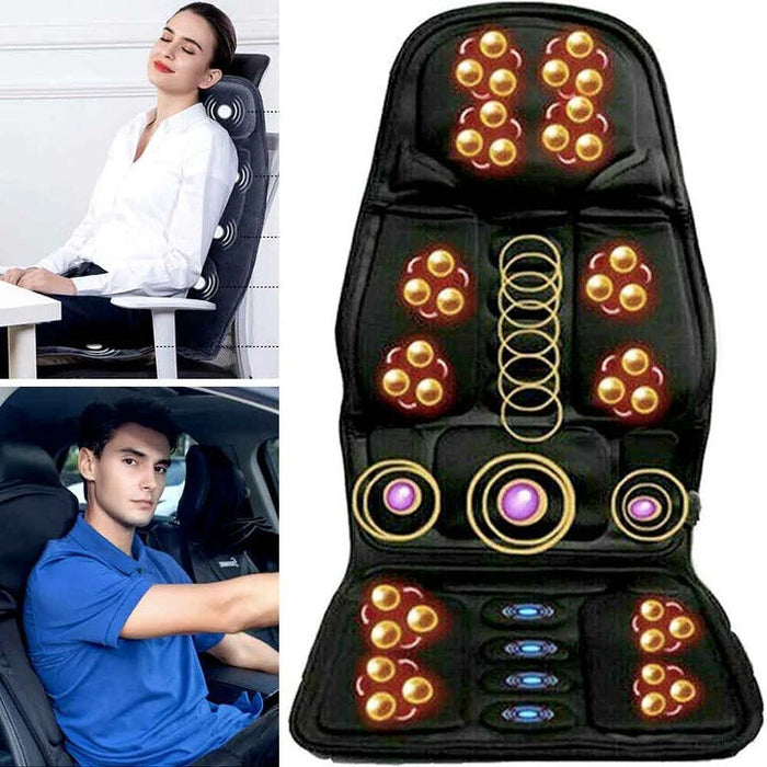 Warmfell™ Massage Seat Cushion with Heated Neck Pillow and Remote