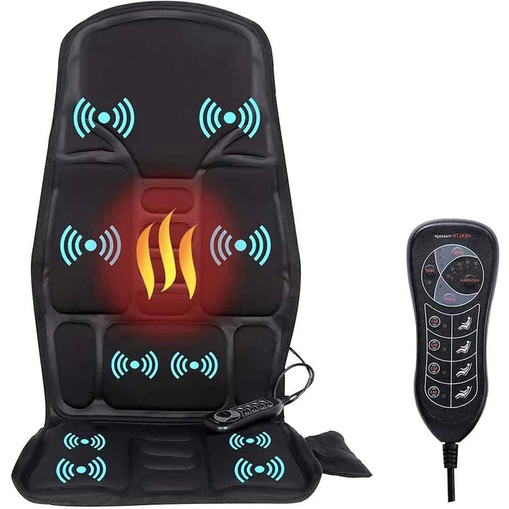 Warmfell™ Massage Seat Cushion with Heated Neck Pillow and Remote