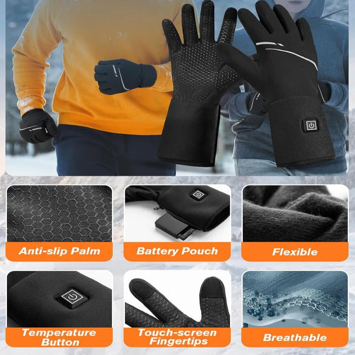 Warmfell™ Ultra-Thin Heated Glove Liners With Touchscreen Tips