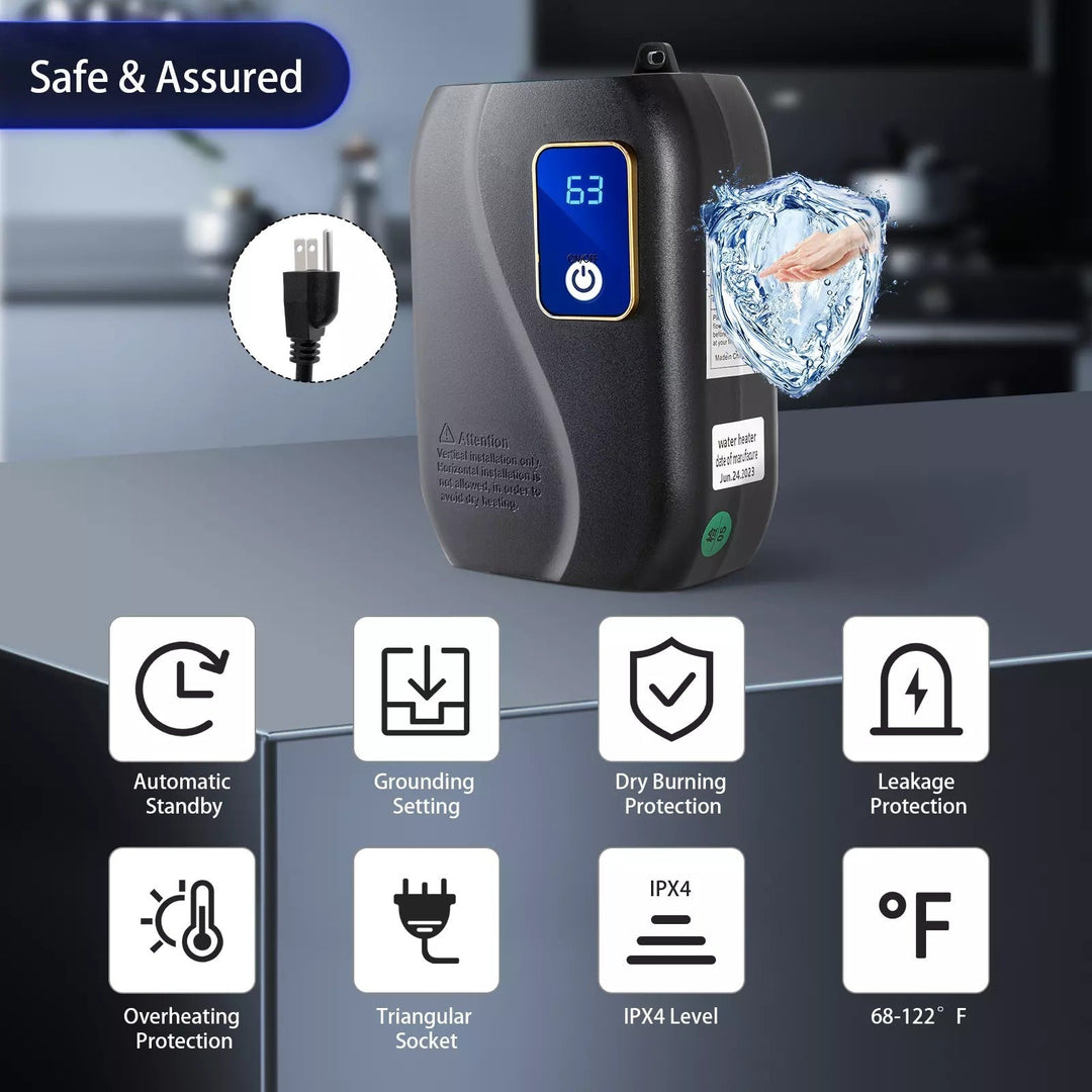 Warmfell™ Electric Tankless Water Heater With LED Temperature Display