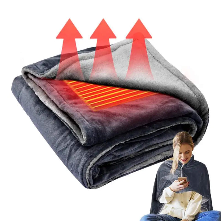 Warmfell™ Wearable Heated Throw Blanket with 3 Heat Levels