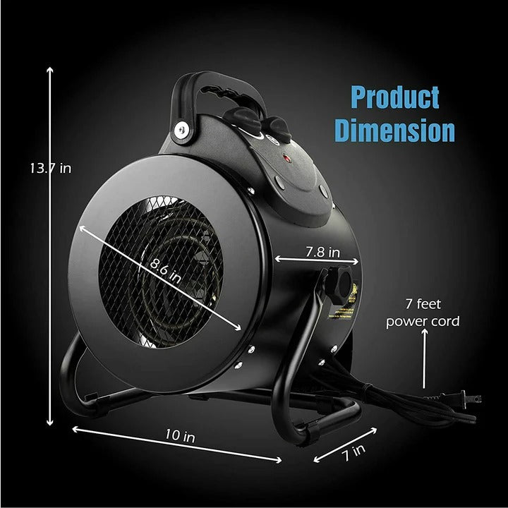 Warmfell™ 1500W Splash-Proof Fan Heater for Greenhouses and Workshops