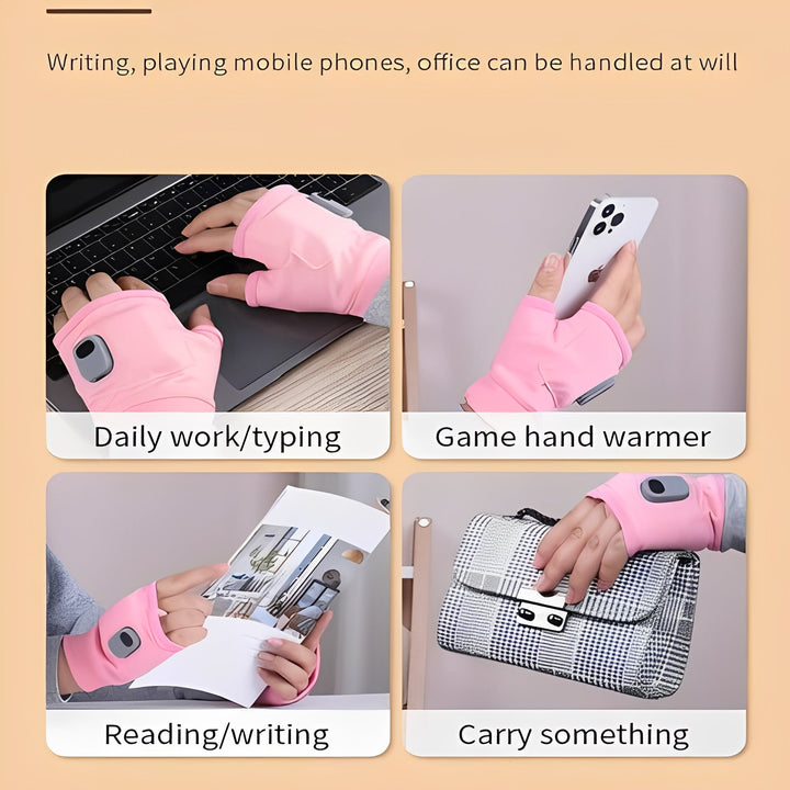 Warmfell™ Fingerless Heated Gloves with USB-C Charging and 3 Settings