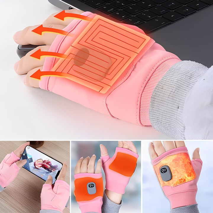 Warmfell™ Fingerless Heated Gloves with USB-C Charging and 3 Settings