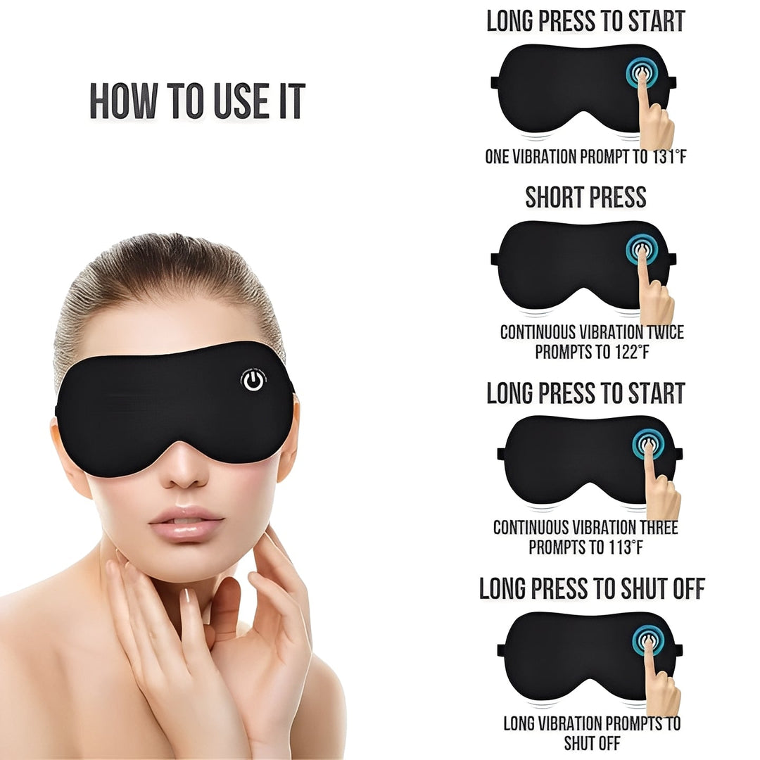 Warmfell™ Cordless Heated Eye Mask With Silk Cover and Vibration