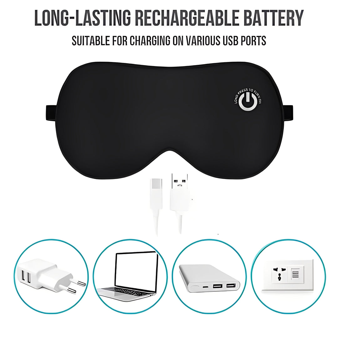 Warmfell™ Cordless Heated Eye Mask With Silk Cover and Vibration