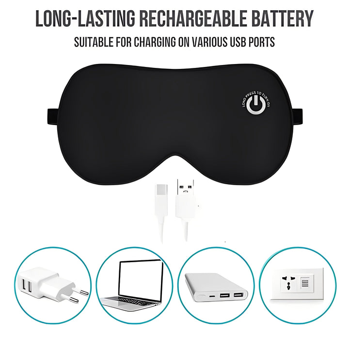 Warmfell™ Cordless Heated Eye Mask With Silk Cover and Vibration
