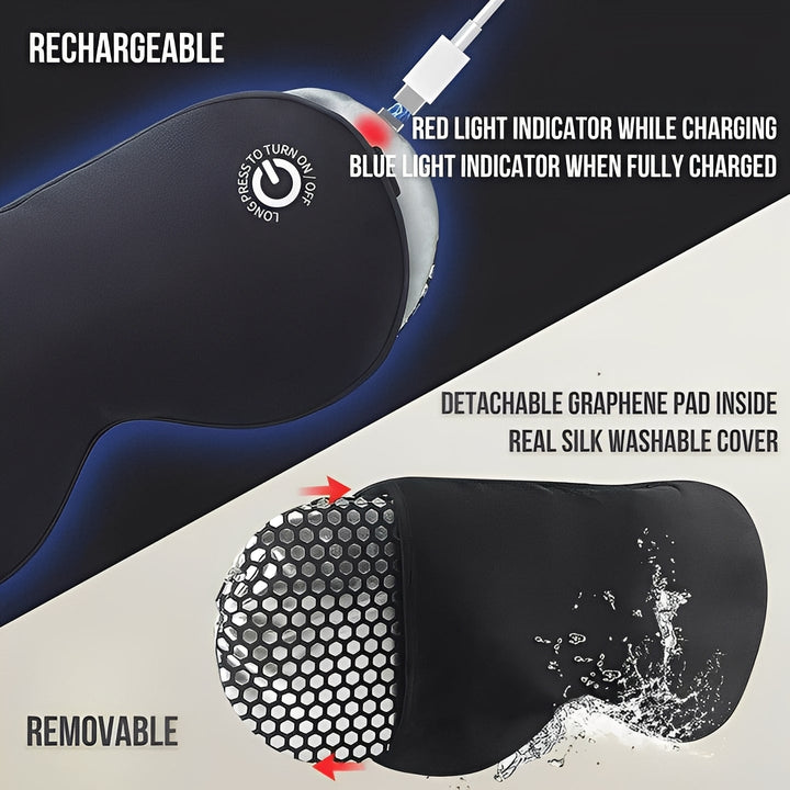Warmfell™ Cordless Heated Eye Mask With Silk Cover and Vibration