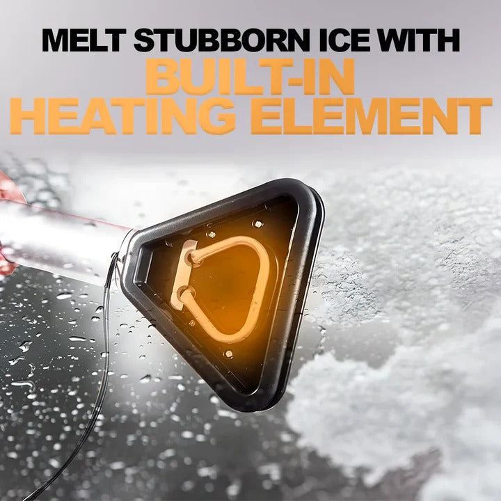 Warmfell™ Heated Ice Scraper with LED Light and Rubber Squeegee