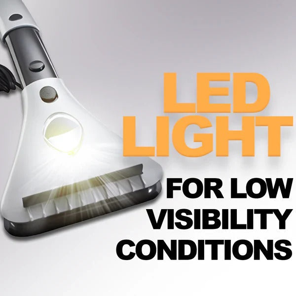 Warmfell™ Heated Ice Scraper with LED Light and Rubber Squeegee