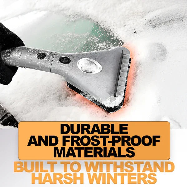 Warmfell™ Heated Ice Scraper with LED Light and Rubber Squeegee