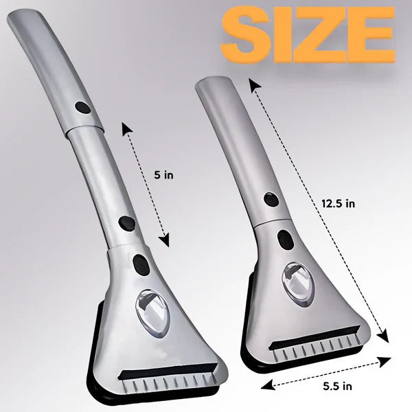Warmfell™ Heated Ice Scraper with LED Light and Rubber Squeegee