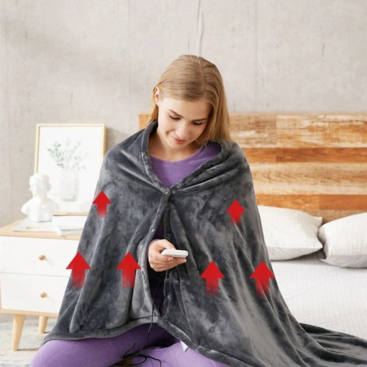 Warmfell™ Foldable USB Heated Blanket for Lap and Shoulders
