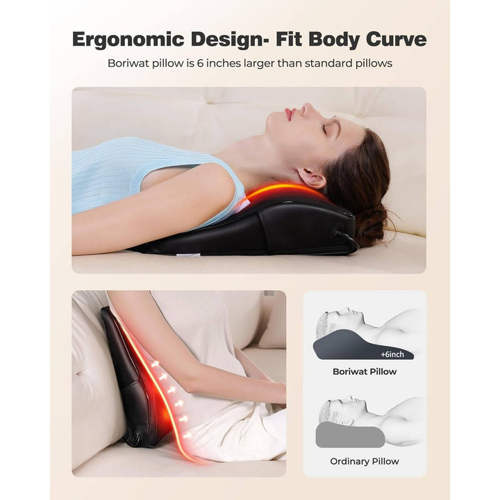 Warmfell™ Shiatsu Neck and Back Massage Pillow with Dual Heat Zones