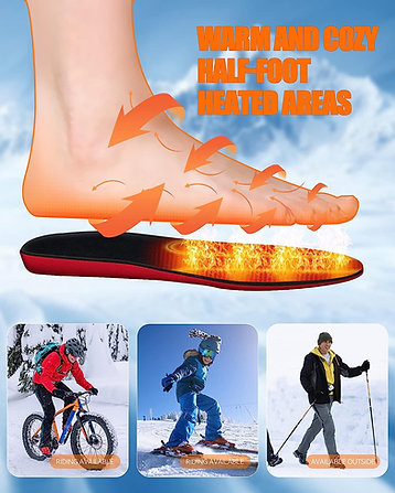 Warmfell™ USB Heated Insoles, Cut to Size for Most Shoes