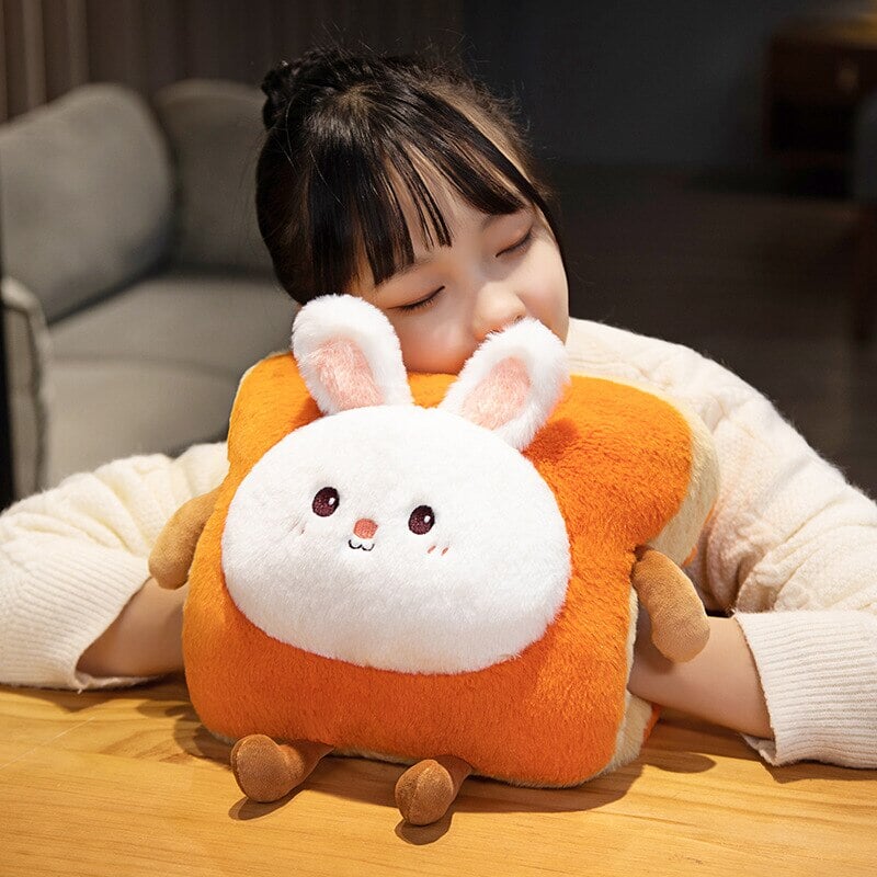 Warmfell™ Fluffy Toast Plushie Hand Warmer with Animal Face