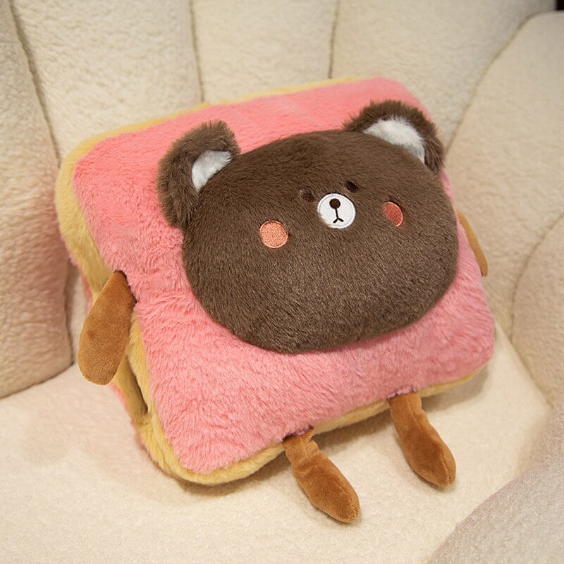 Warmfell™ Fluffy Toast Plushie Hand Warmer with Animal Face