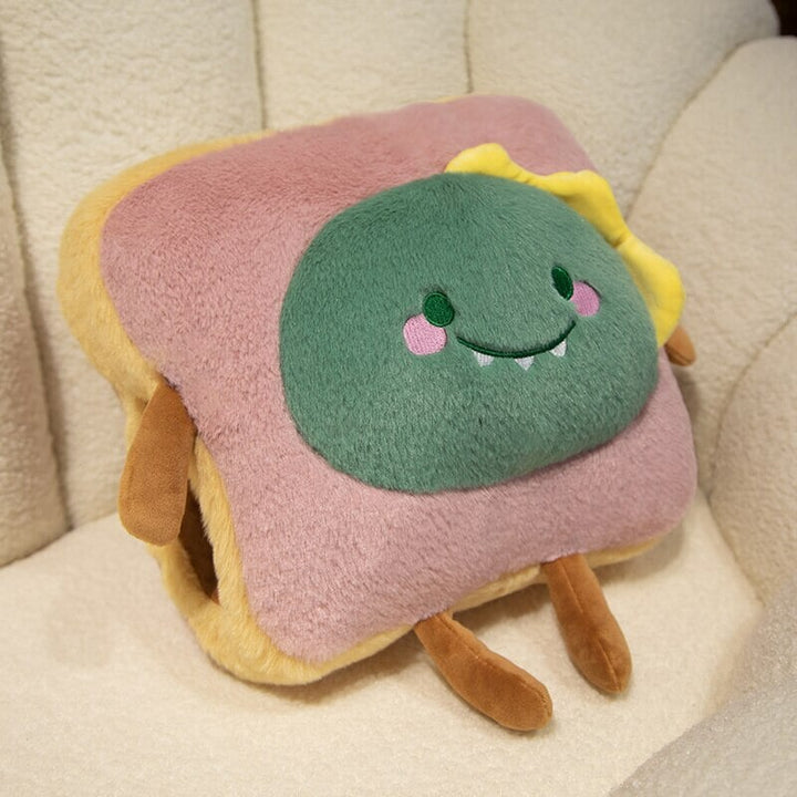 Warmfell™ Fluffy Toast Plushie Hand Warmer with Animal Face