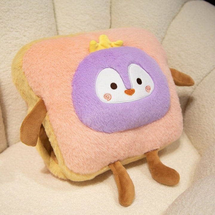 Warmfell™ Fluffy Toast Plushie Hand Warmer with Animal Face