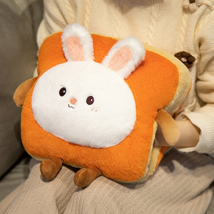 Warmfell™ Fluffy Toast Plushie Hand Warmer with Animal Face