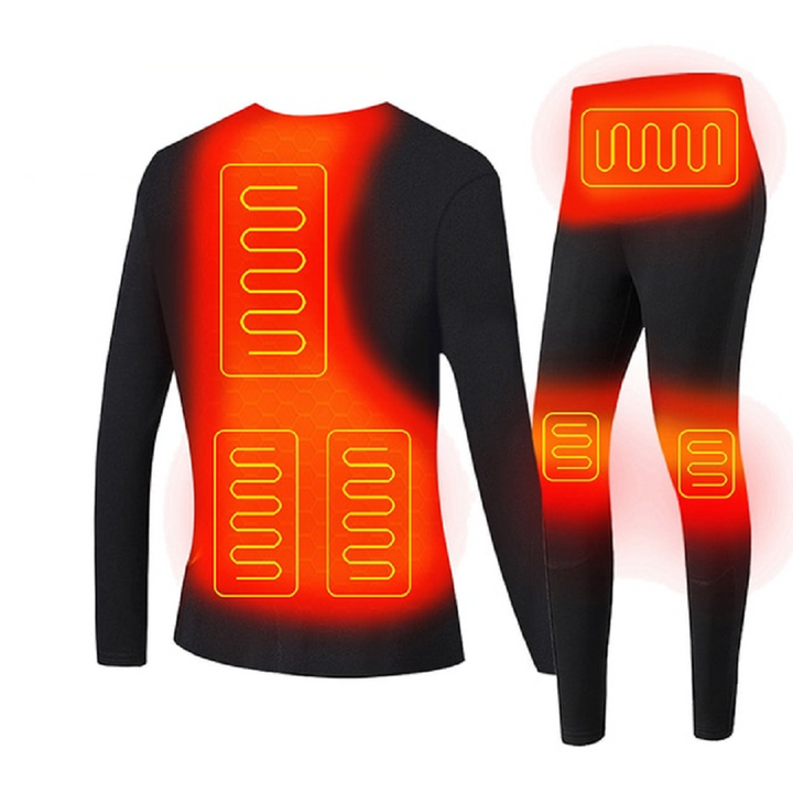 Warmfell™ USB Heated Thermal Base Layer Set with Flatlock Seams