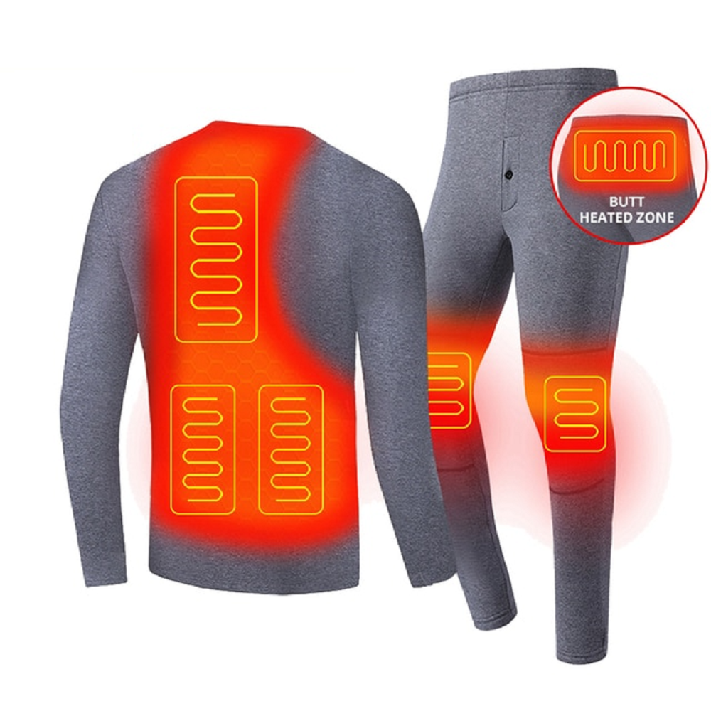 Warmfell™ USB Heated Thermal Base Layer Set with Flatlock Seams