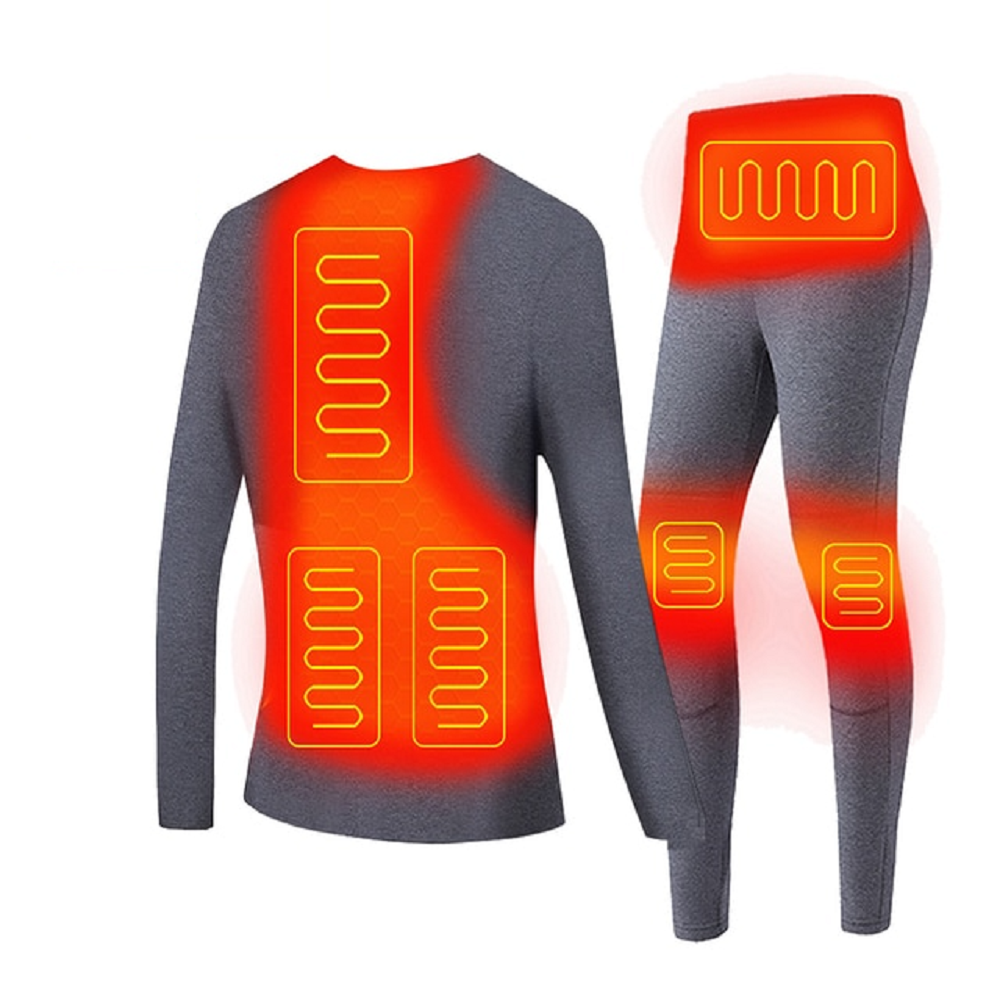 Warmfell™ USB Heated Thermal Base Layer Set with Flatlock Seams