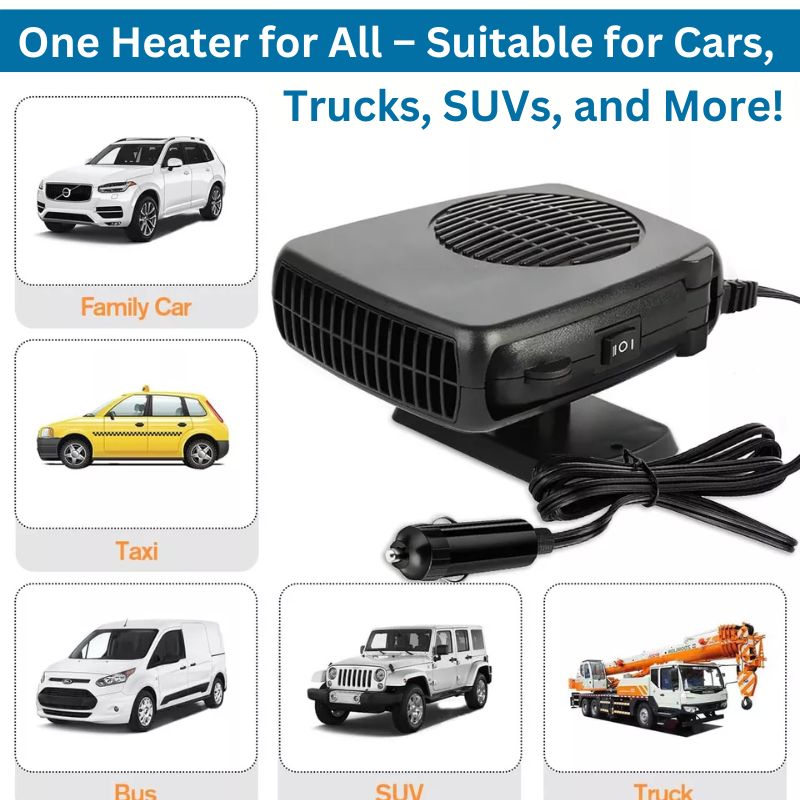 Warmfell™ 12V Car Heater &amp; Fan with Non-Slip 360° Rotating Base