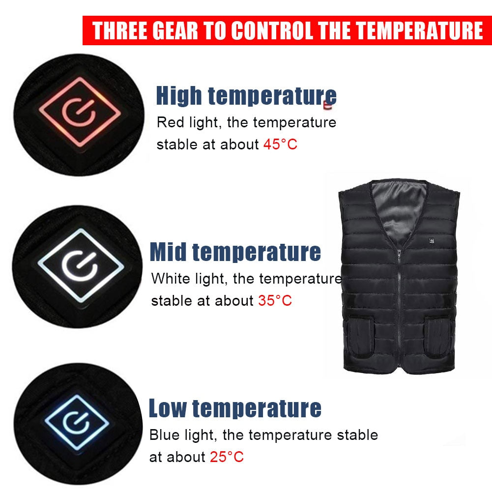 Warmfell™ Heated Cotton Gilet with 5 Heating Zones